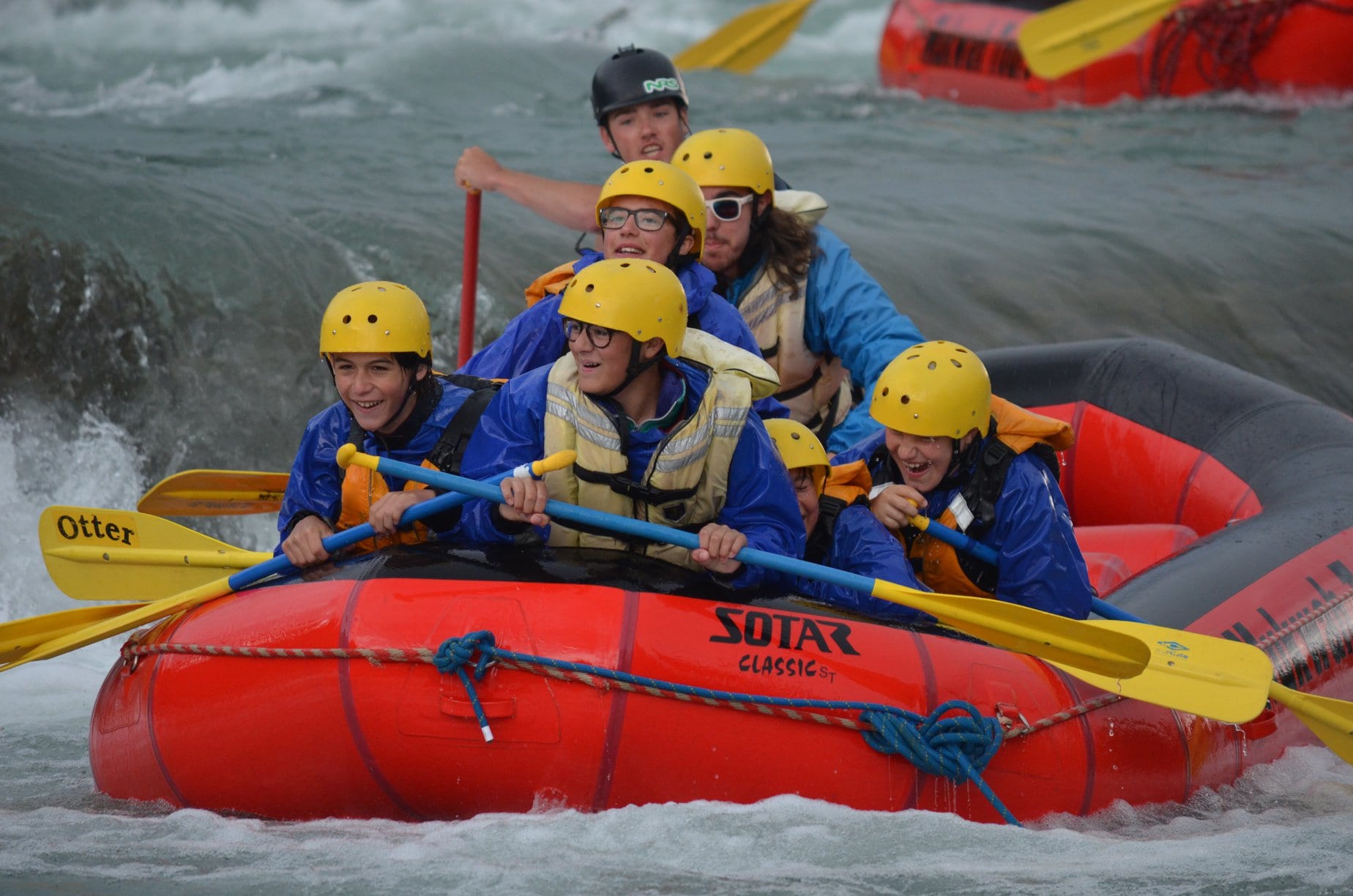 Young Children Whitewater Rafting